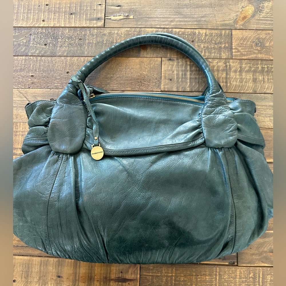 Rabeanco Large Green Genuine Leather Hobo Bag Made
